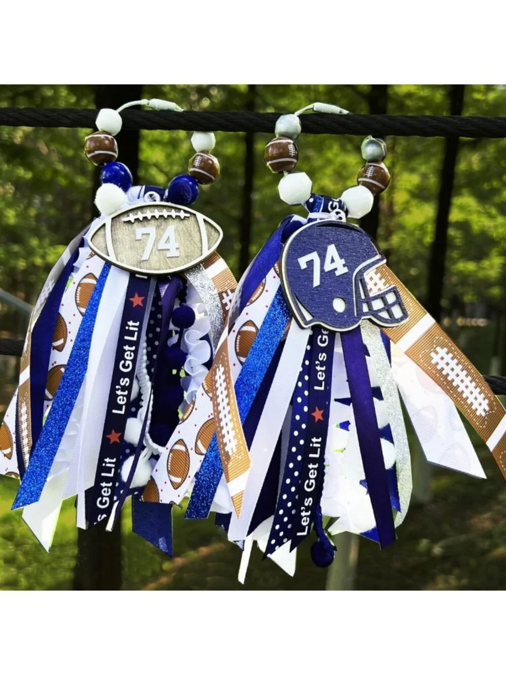 Set of 2 Sports Keychains - Player Number Charms 0-99 for Bags & Backpacks
